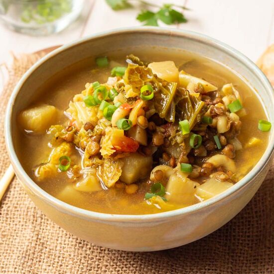 Savoy Cabbage and Lentil Soup