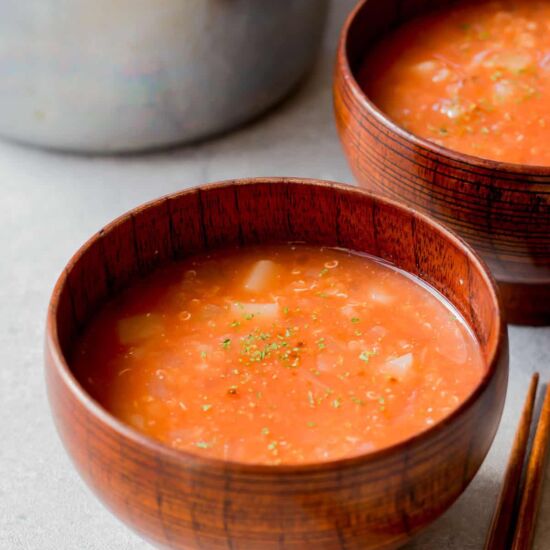 Tomato Miso Soup with Quinoa