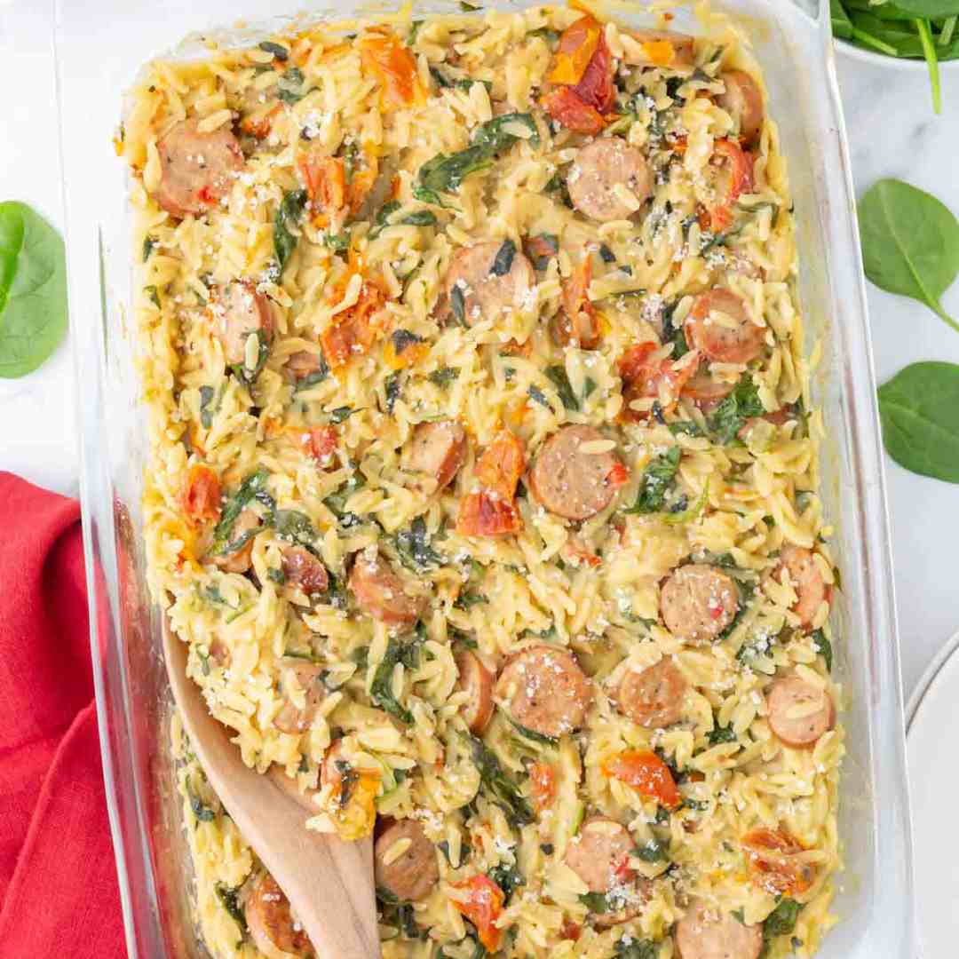 Sausage and Orzo Bake