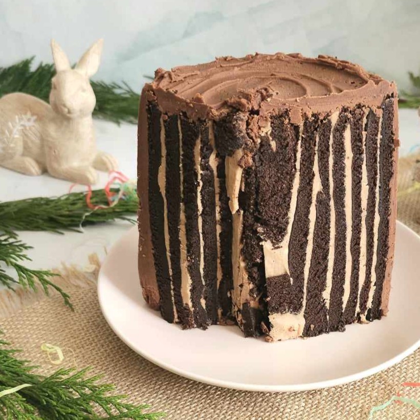 Chocolate Vertical Swiss Roll Cake