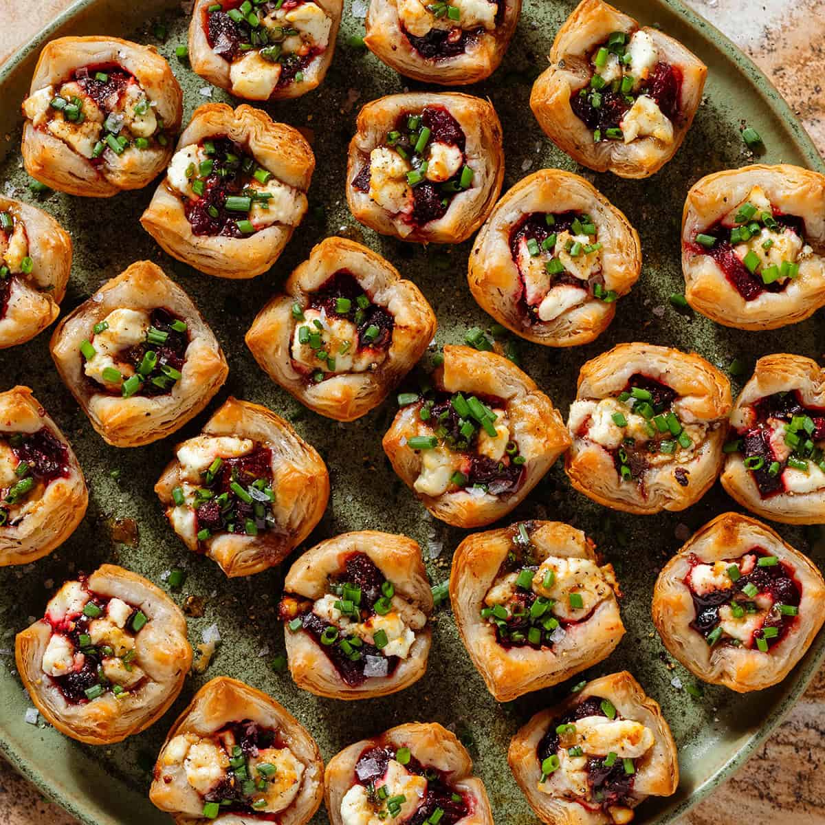 Beet and Goat Cheese Puff Pastry
