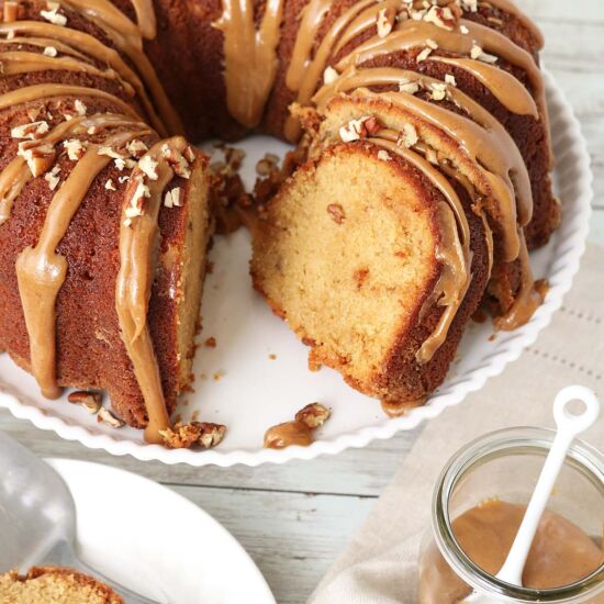 Brown Sugar Pound Cake with Caramel