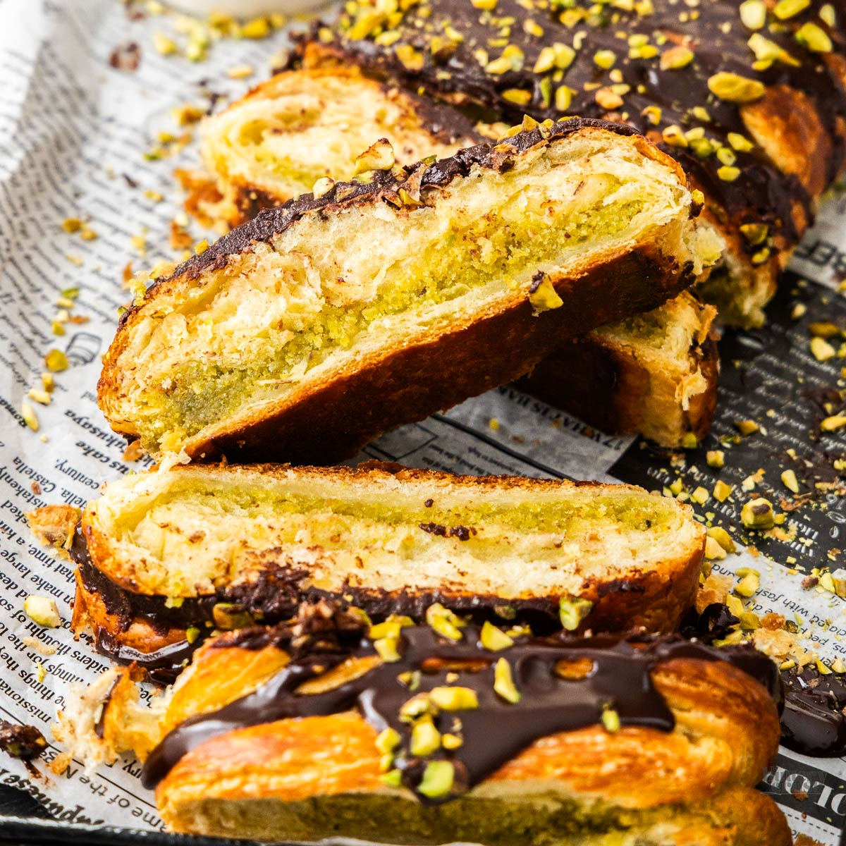 Chocolate Pistachio Danish Braid