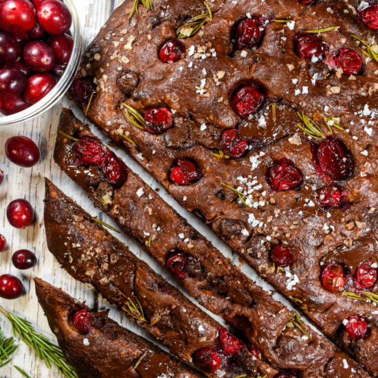Chocolate Cranberry Focaccia