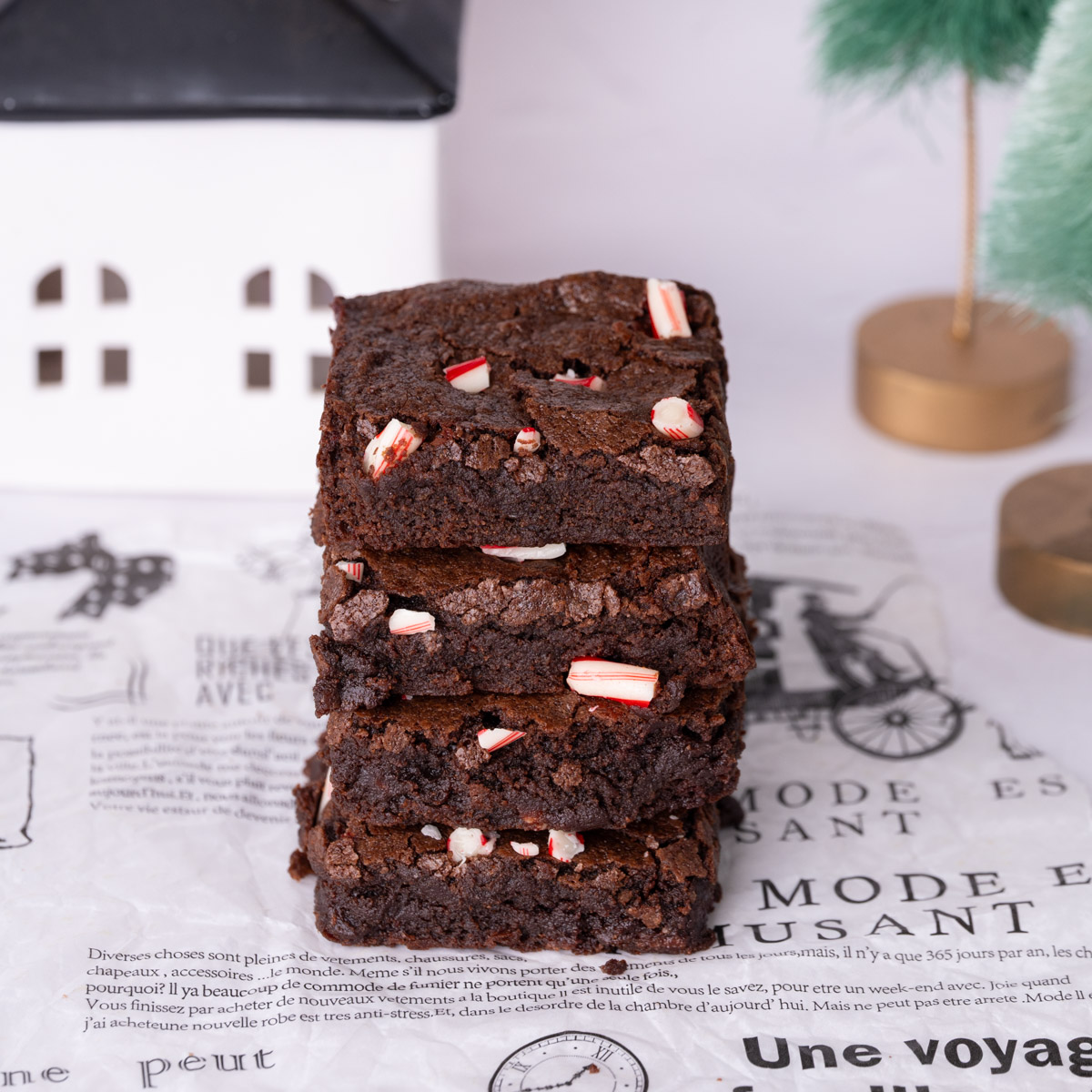 Fudgy Candy Cane Brownies