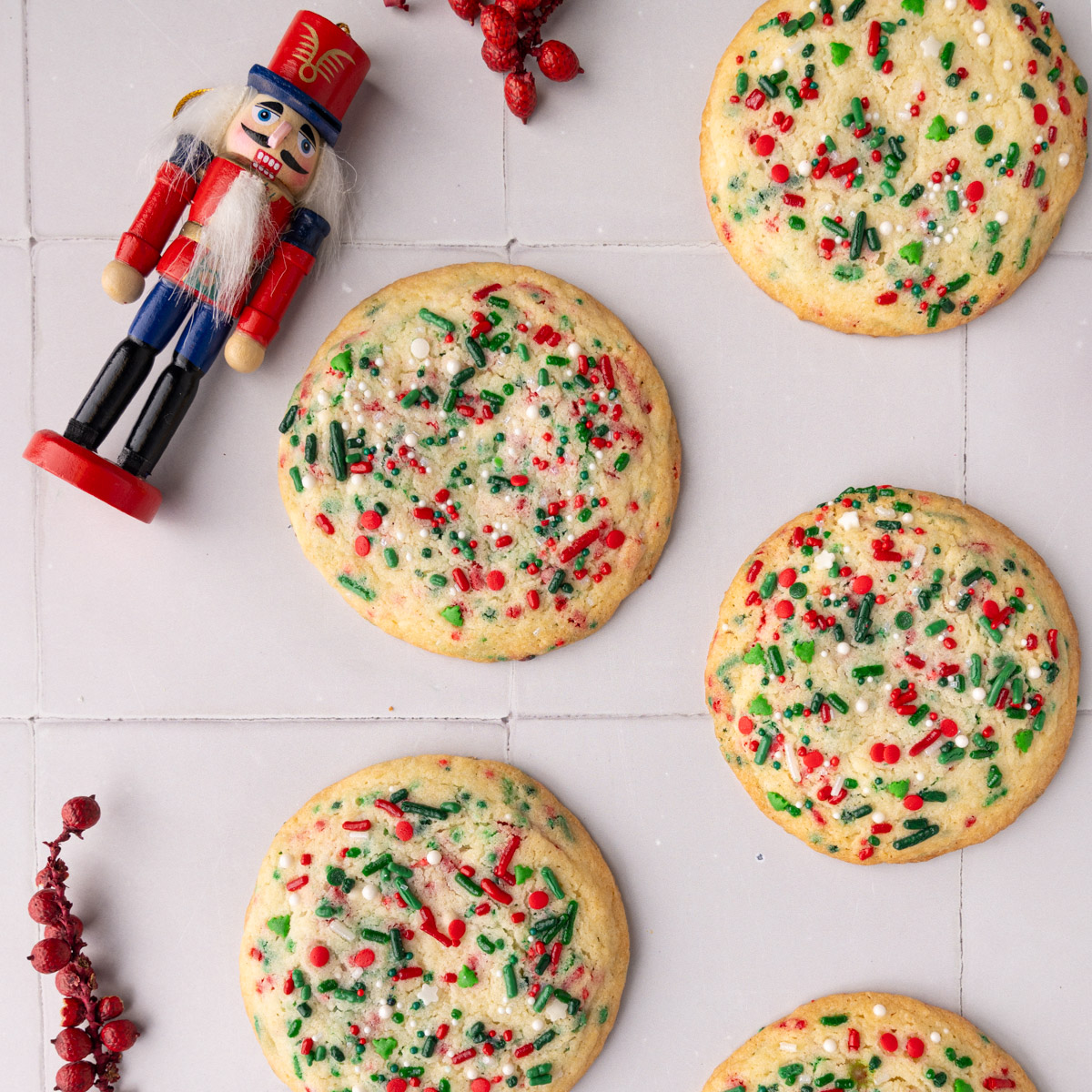 20-Min Christmas Sprinkle Cookies