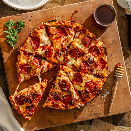 Hot Honey Pepperoni Pan Pizza