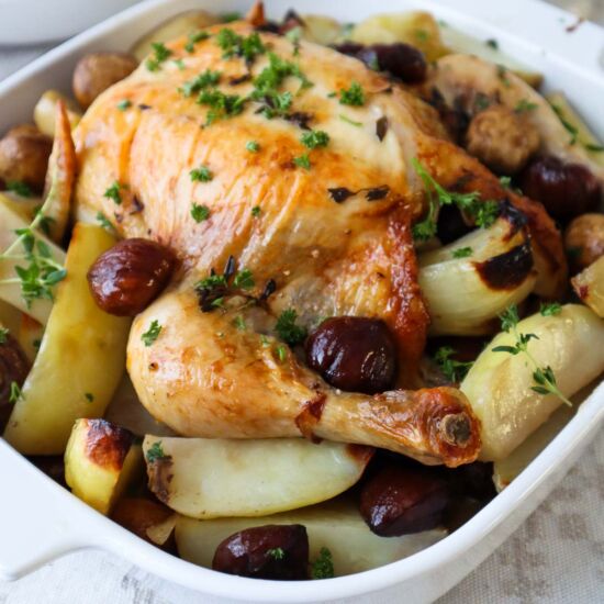 French Roast Chicken with Chestnuts