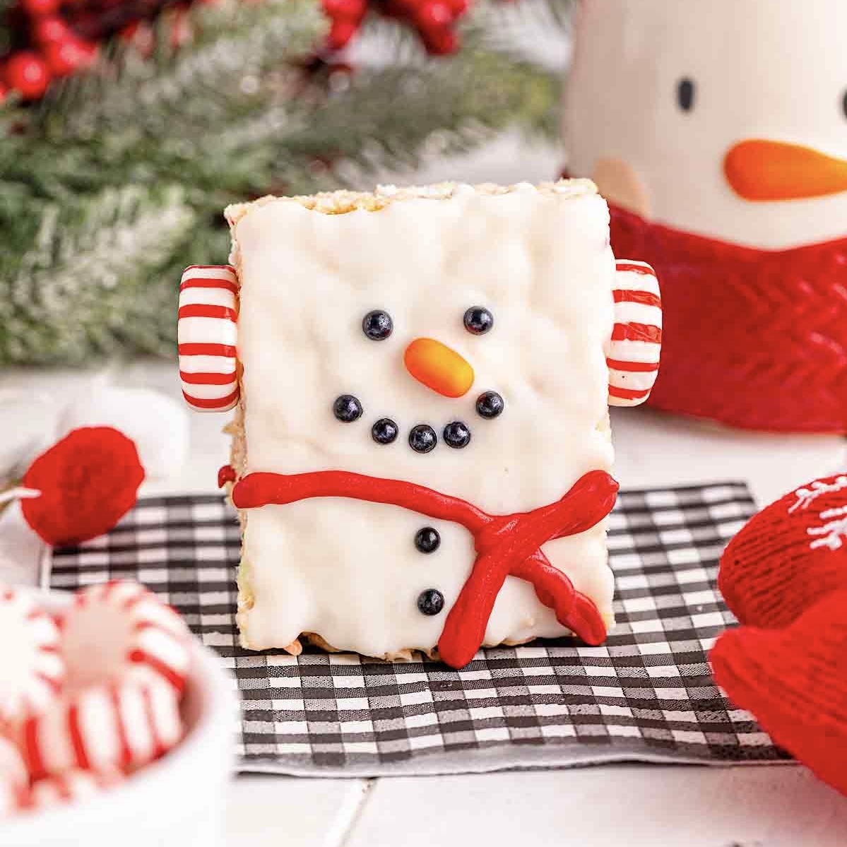 Snowman Rice Krispie Treats