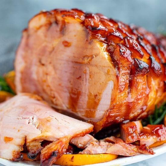 Orange Bourbon Glazed Ham