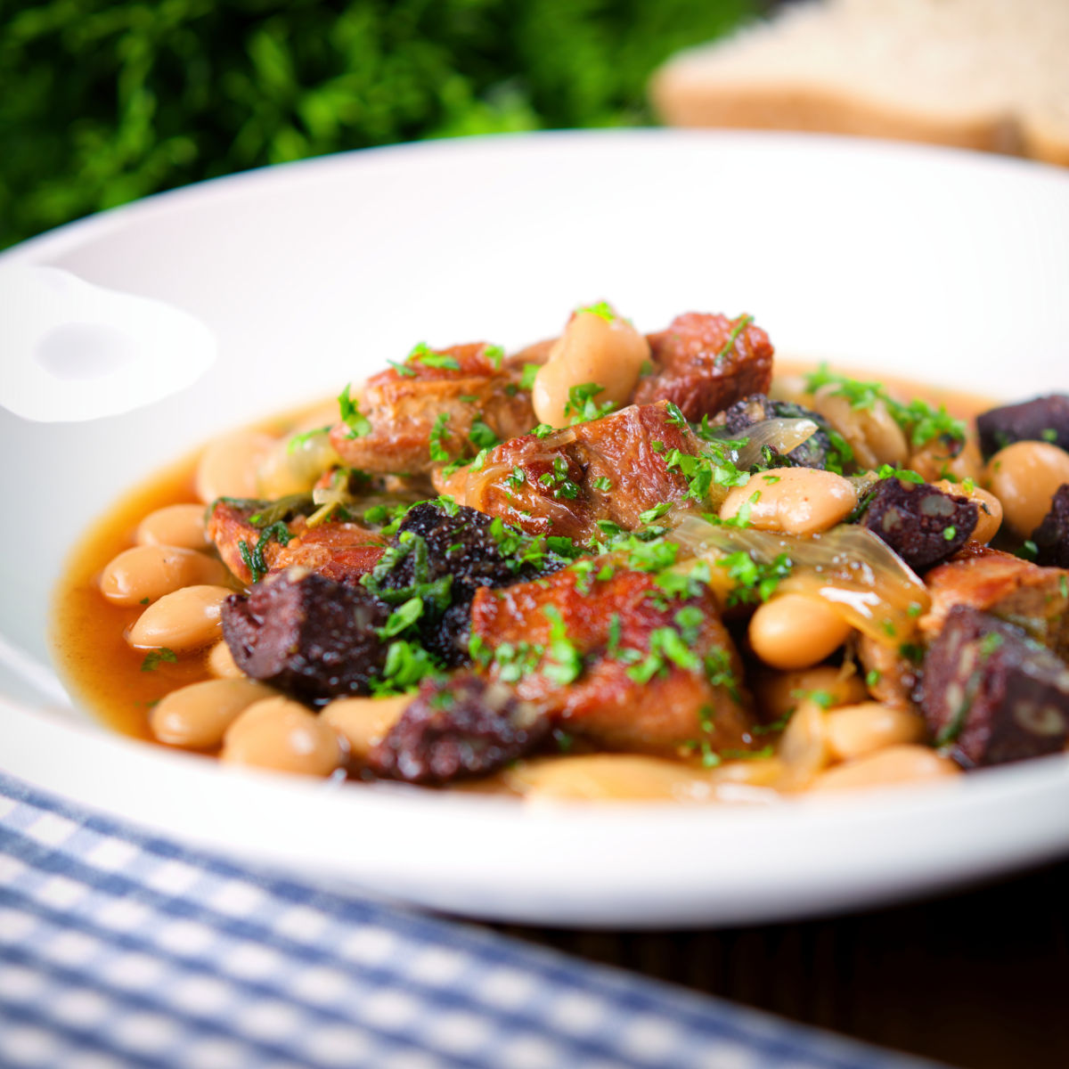 Pork and Bean Stew with Apple Sauce