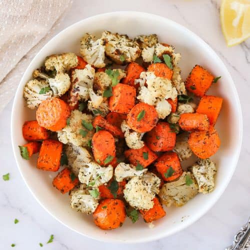 Roasted Carrots and Cauliflower