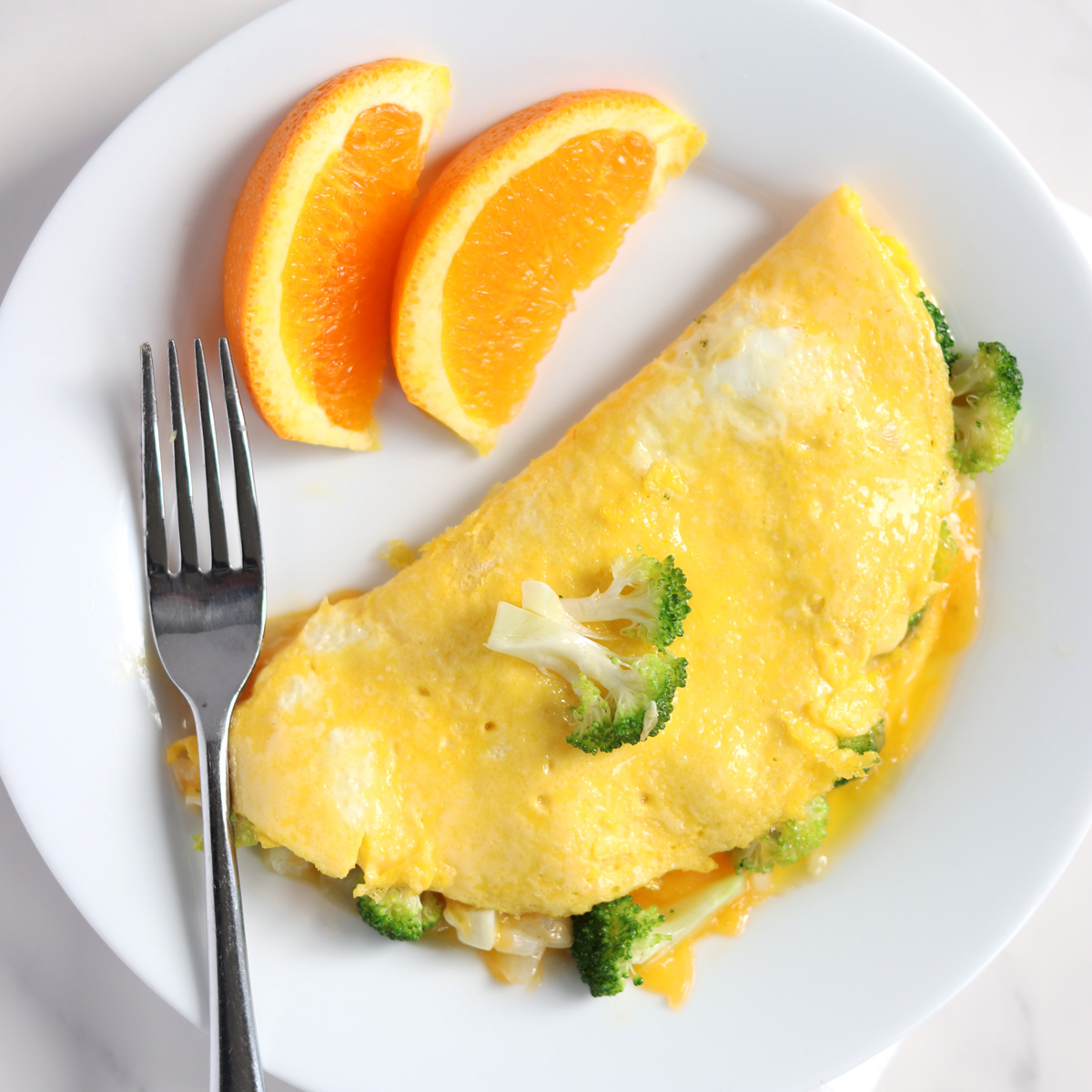 Quick Broccoli Cheese Omelette