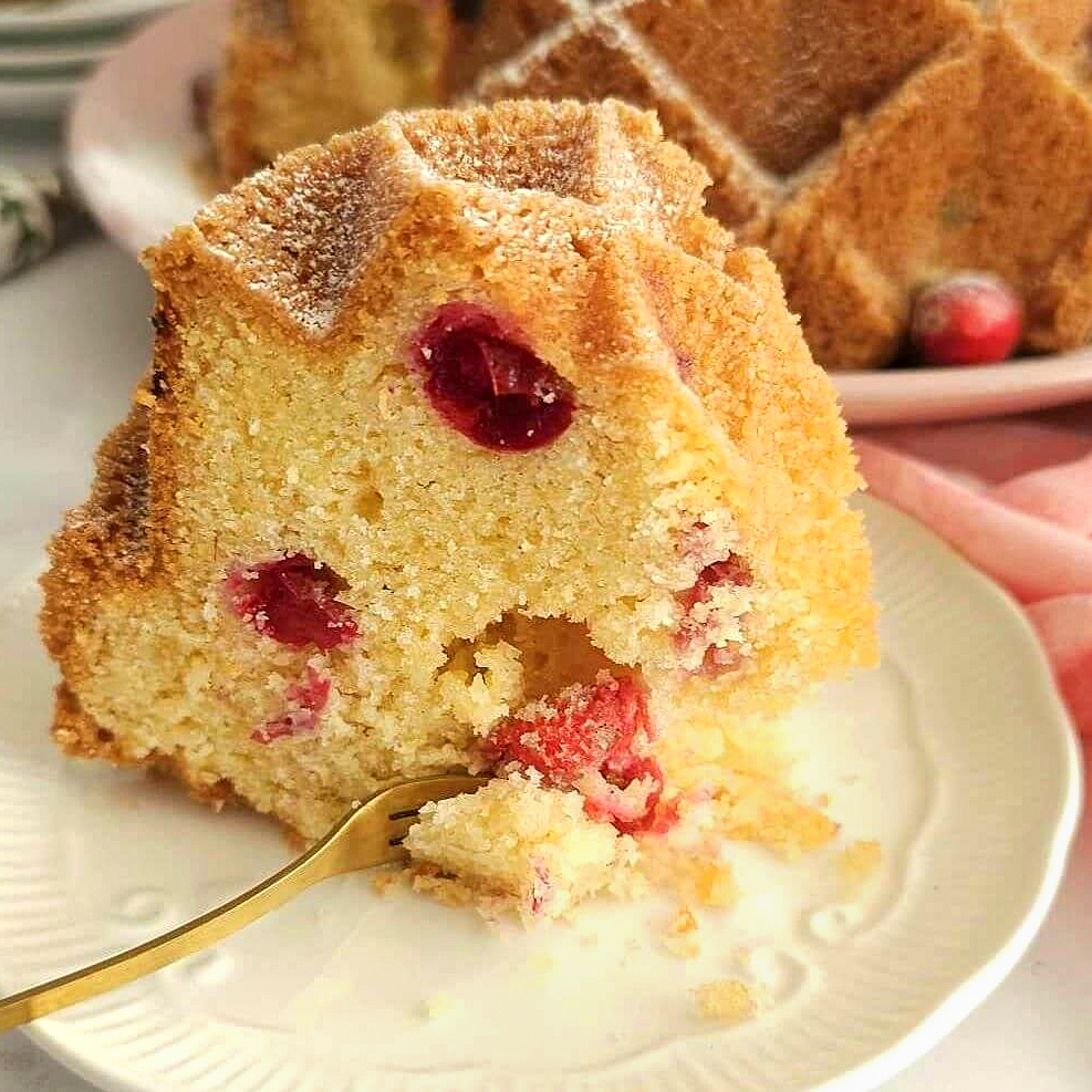Cranberry Orange Madeira Bundt Cake