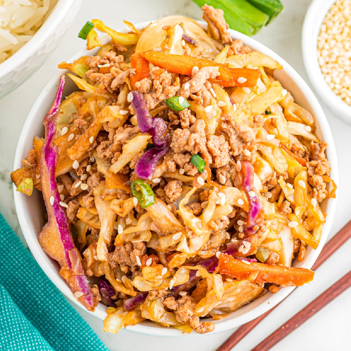 Ground Pork Egg Roll In A Bowl