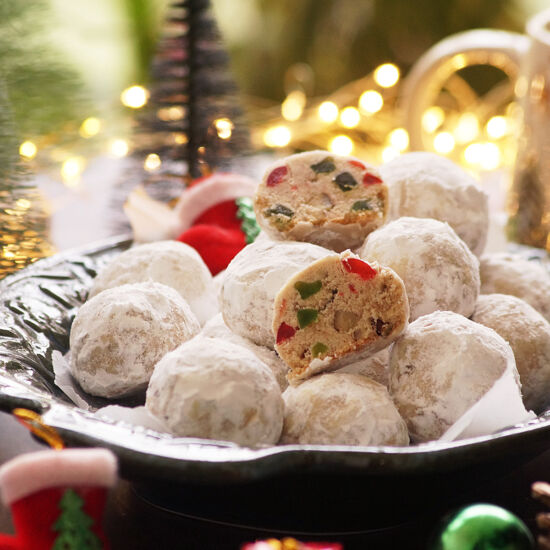 Fruitcake Snowball Cookies