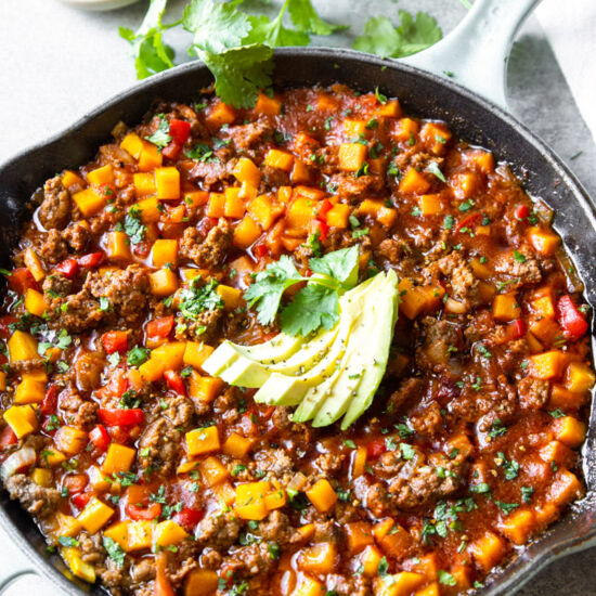 Ground Beef Butternut Squash Skillet
