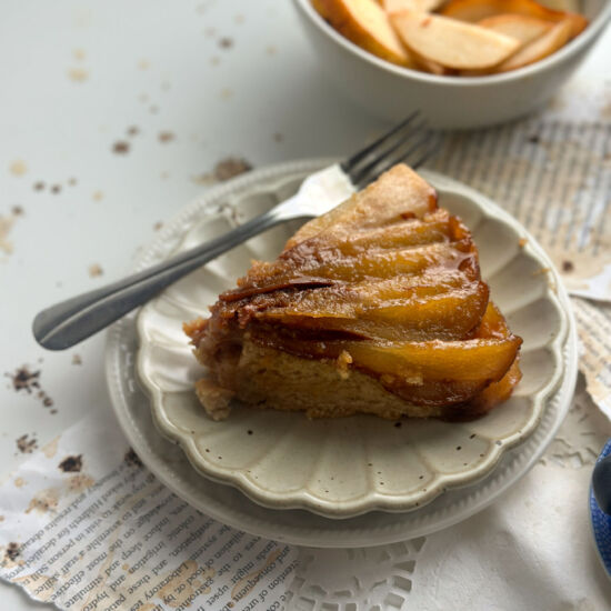 Pear Upside Down Ginger Cake