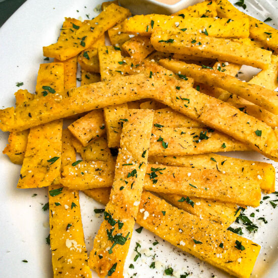 Garlic Parmesan Baked Polenta Fries