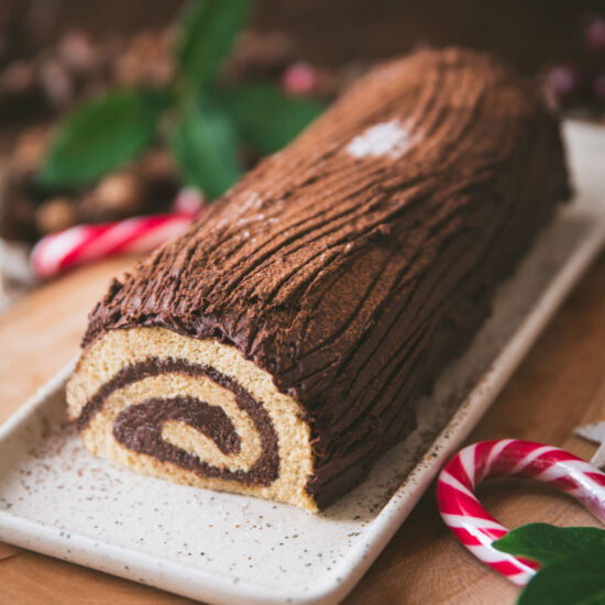 Chocolate Yule Log Cake
