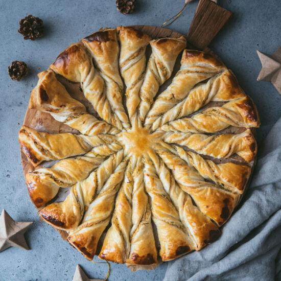 Smoked Salmon Sun Puff Pastry Tart