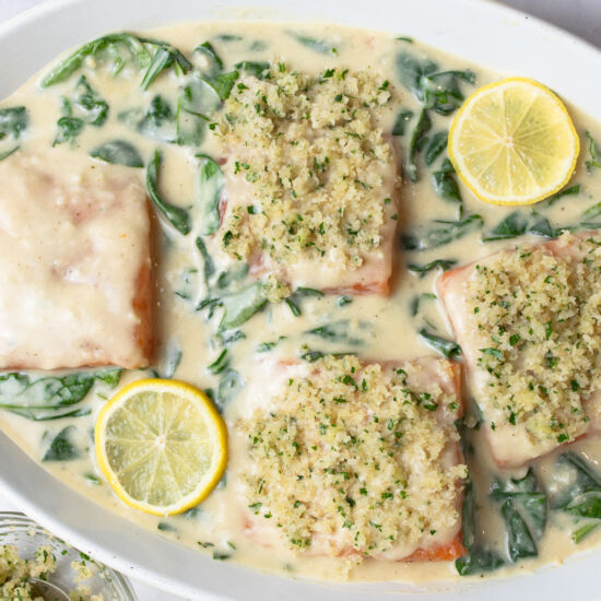 Lightened-Up Salmon Gratin