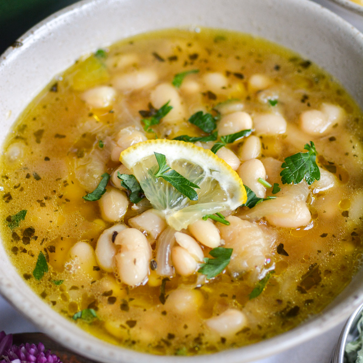 Brothy Great Northern Beans