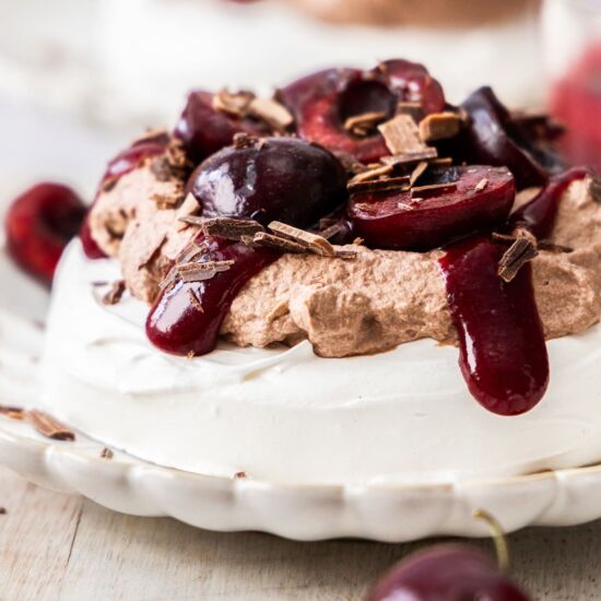 Cherry Meringue Nests