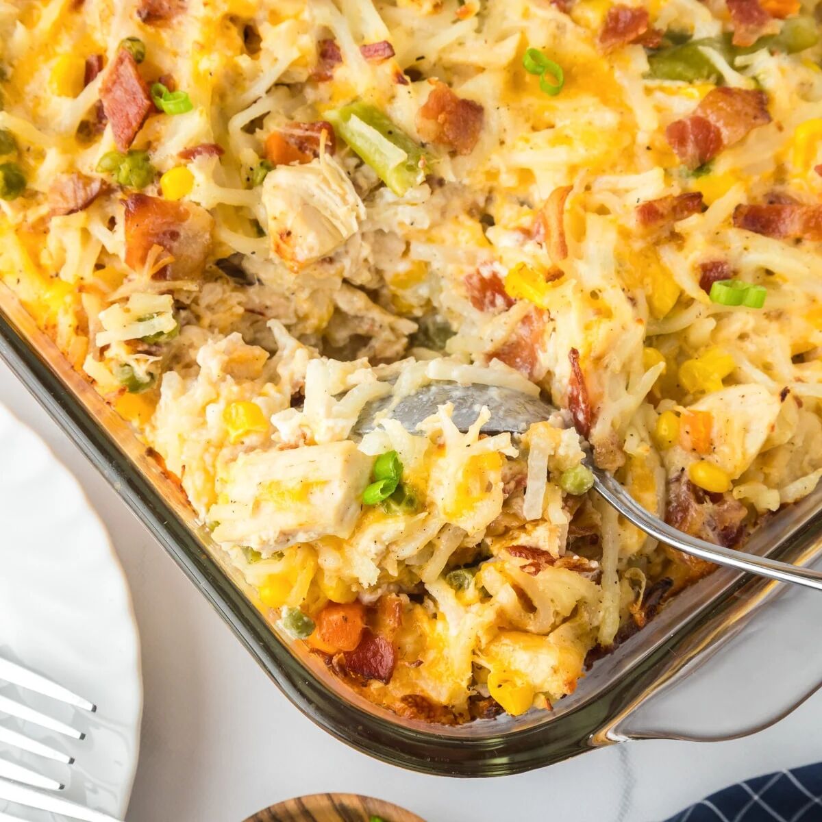 Cheesy Chicken Hashbrown Casserole