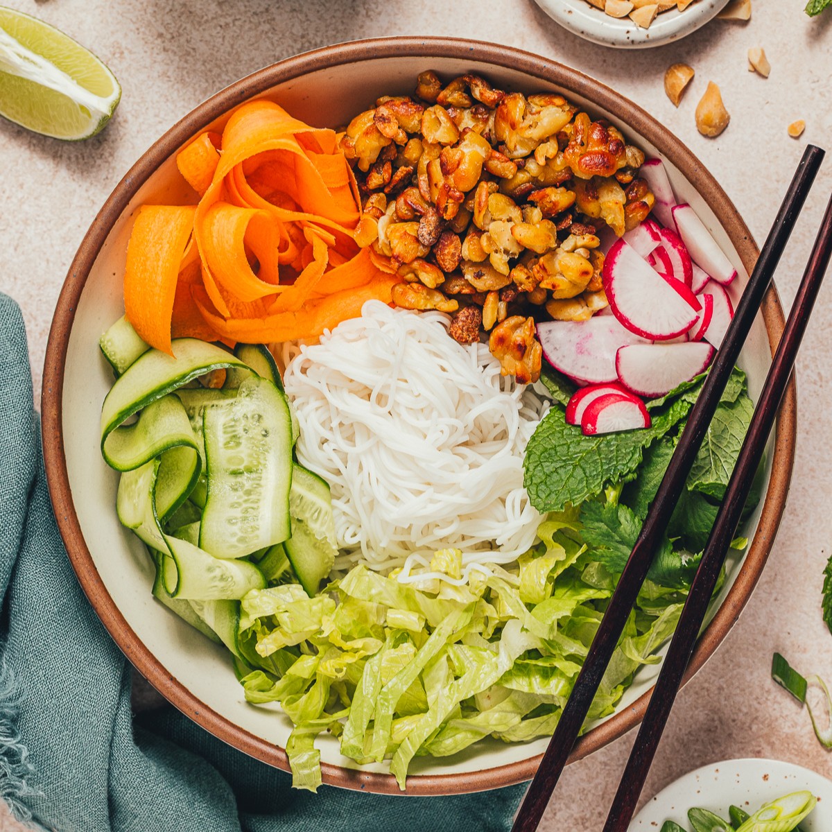Crispy Tempeh Vermicelli Bowls