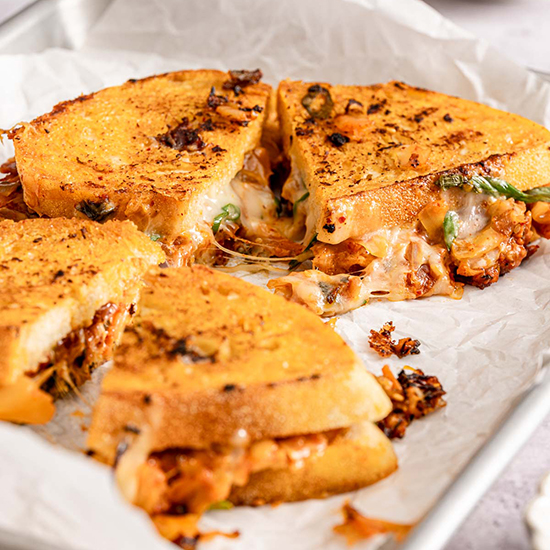 Kimchi Grilled Cheese with Bacon
