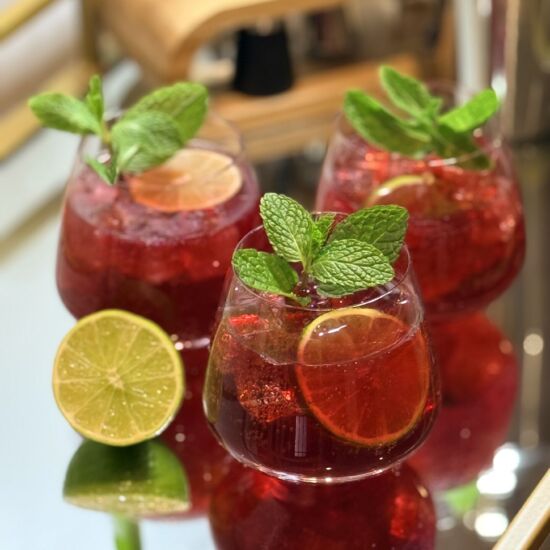 Sparkling Pomegranate Lime Mocktail