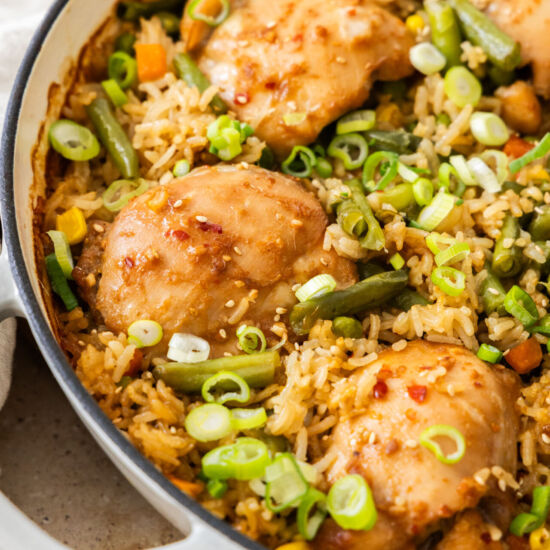 One Pan Baked Chicken and Rice