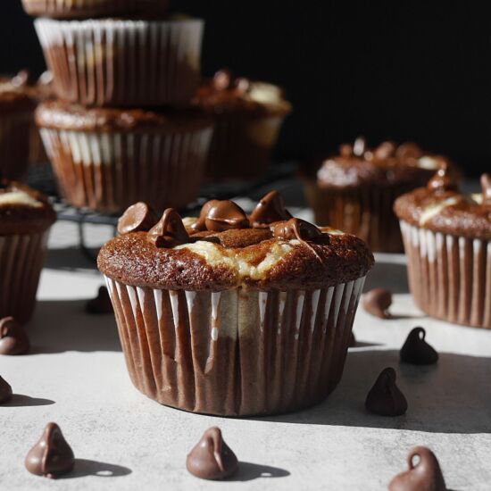 Black Bottom Muffins with Cake Mix