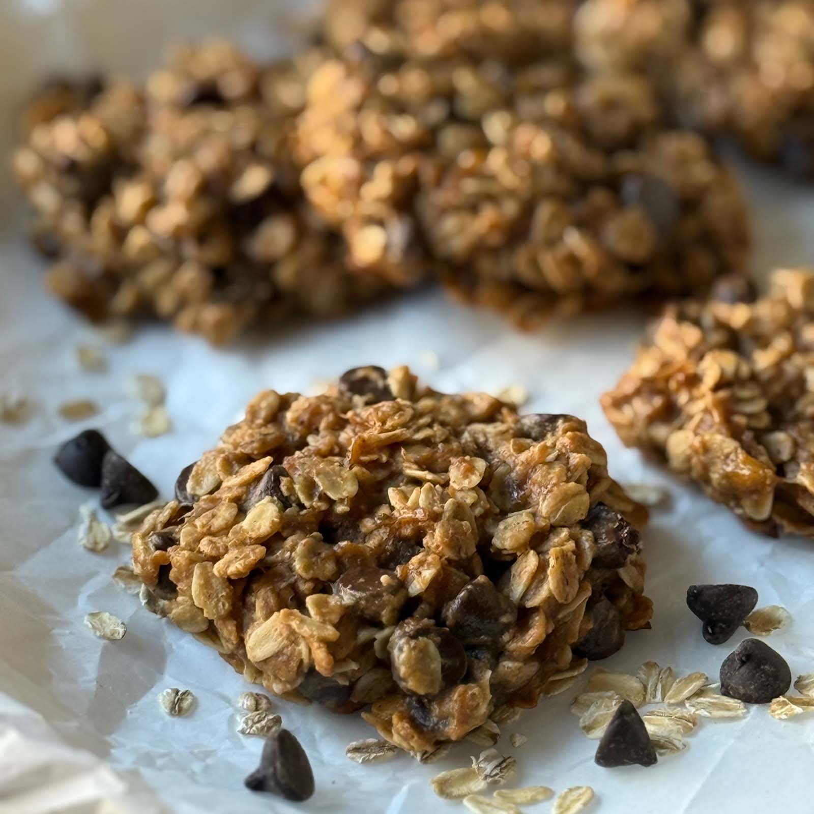 Banana, Peanut Butter & Oat Cookies