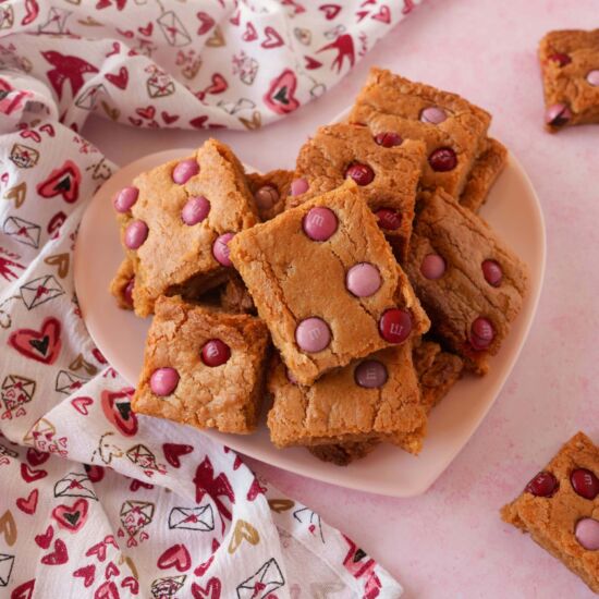 Valentine’s Peanut Butter Blondies
