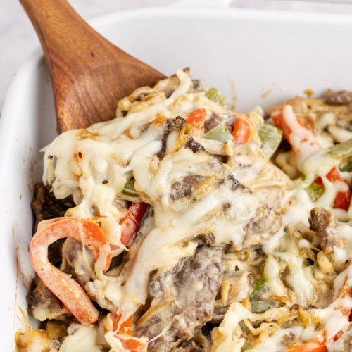Philly Cheesesteak Casserole Recipe