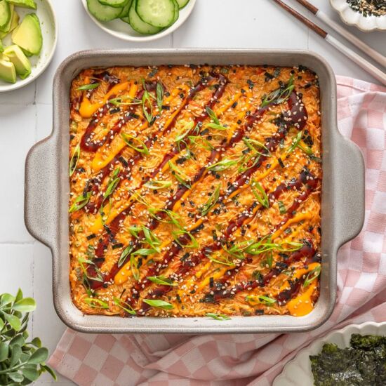 Easy Salmon Sushi Bake