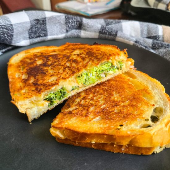 Smashed Broccoli Grilled Cheese