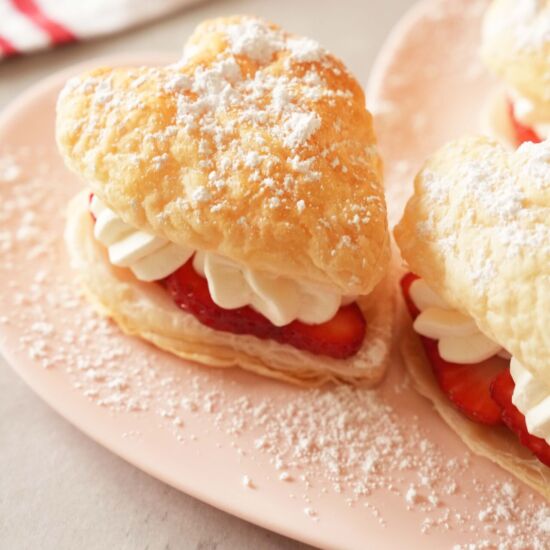 Strawberry Heart Cream Puffs