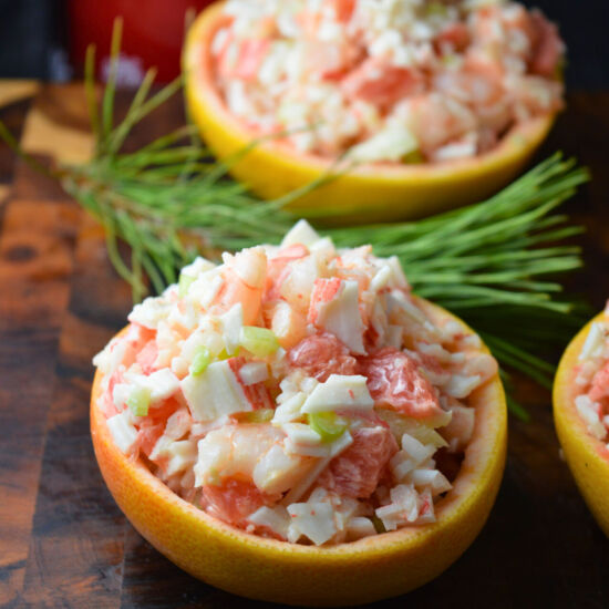 Stuffed Grapefruit Shrimp Salad