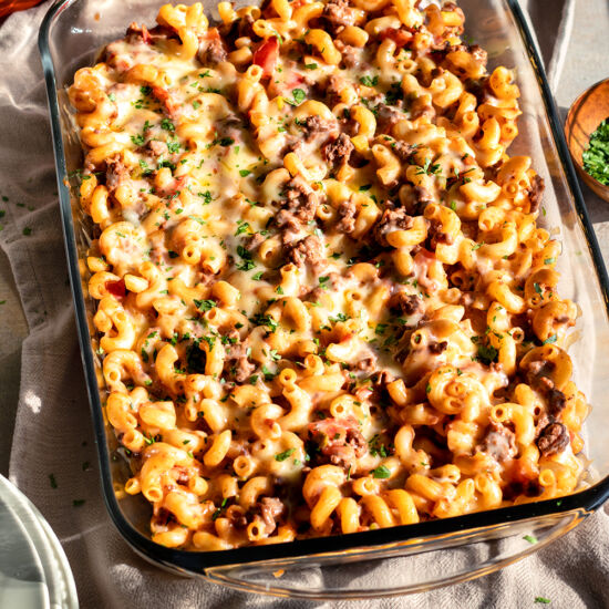 Tomato Beef Mac and Cheese