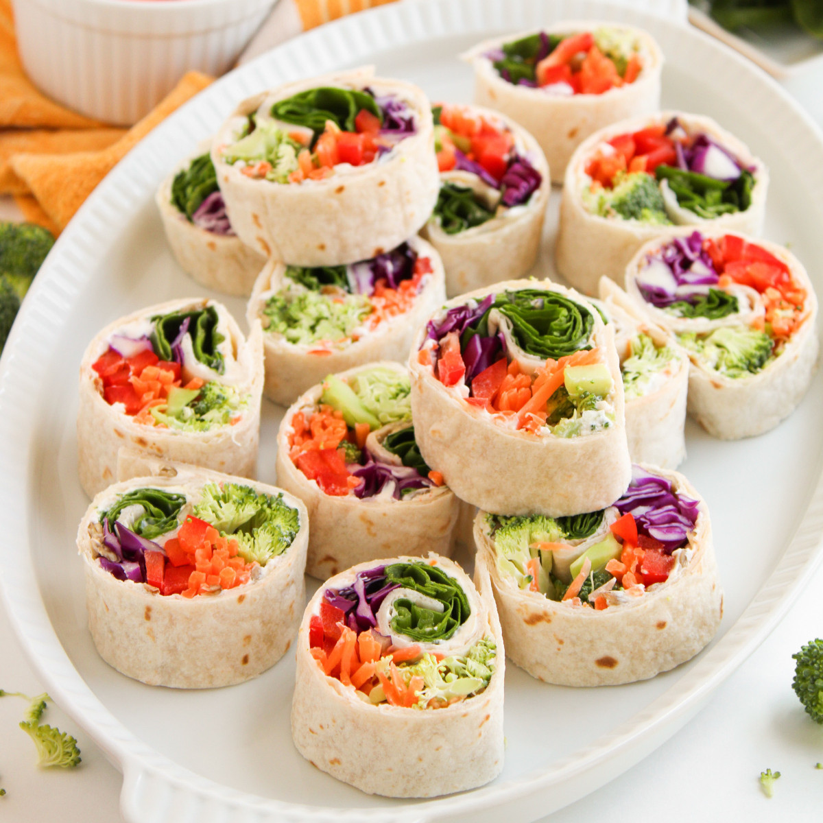 Rainbow Veggie Pinwheels