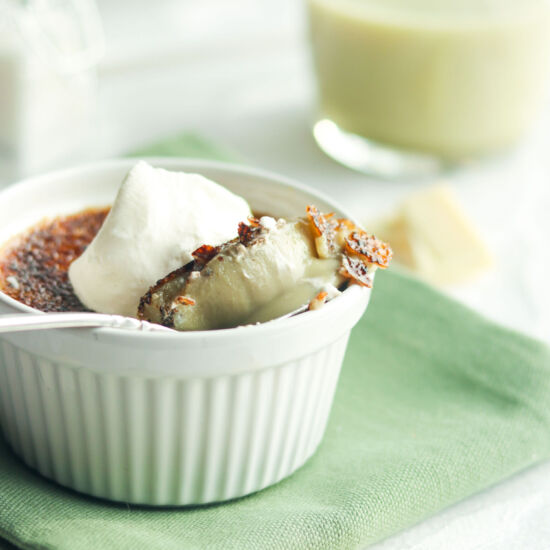 White Chocolate Matcha Crème Brûlée