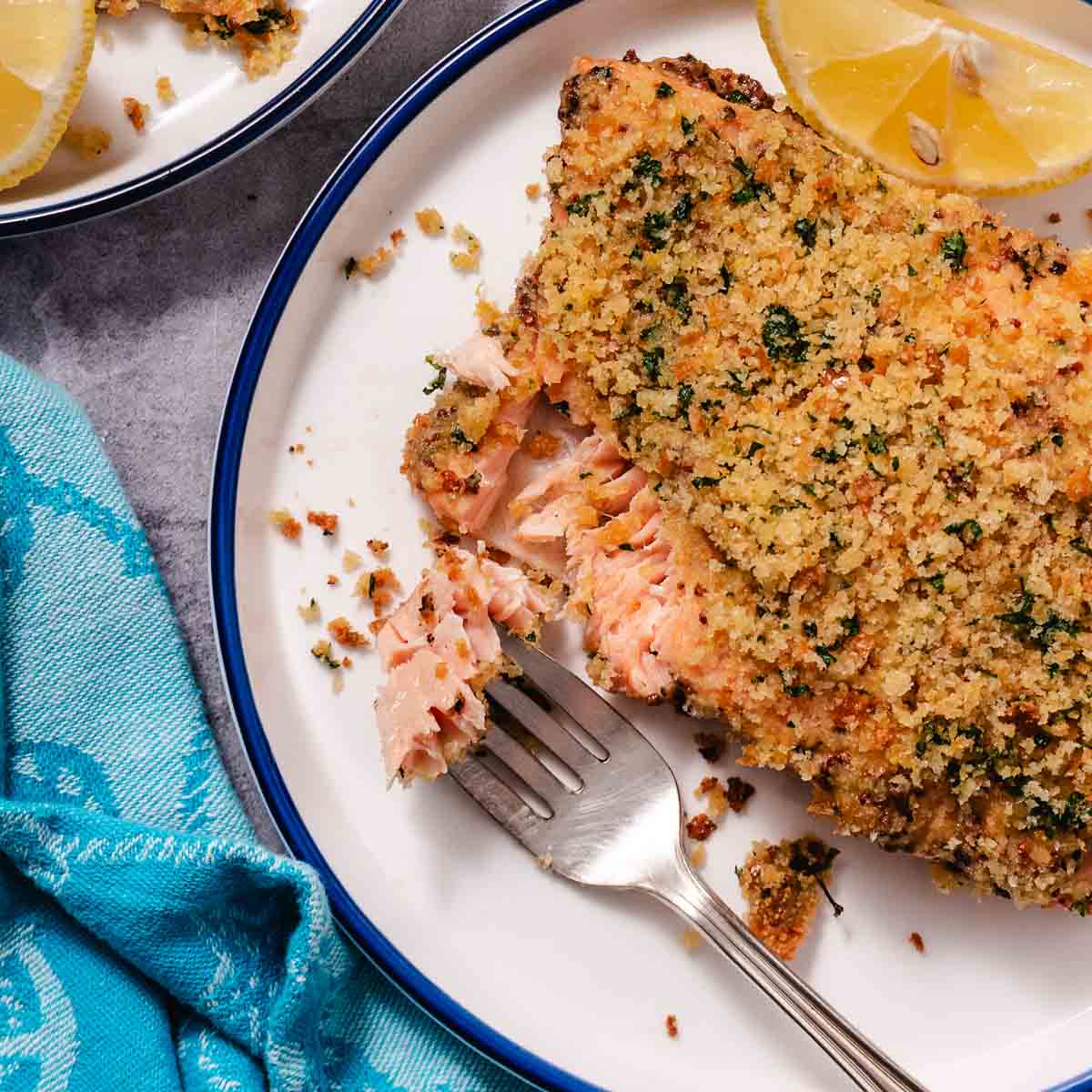 Baked Dijon Salmon with Breadcrumbs