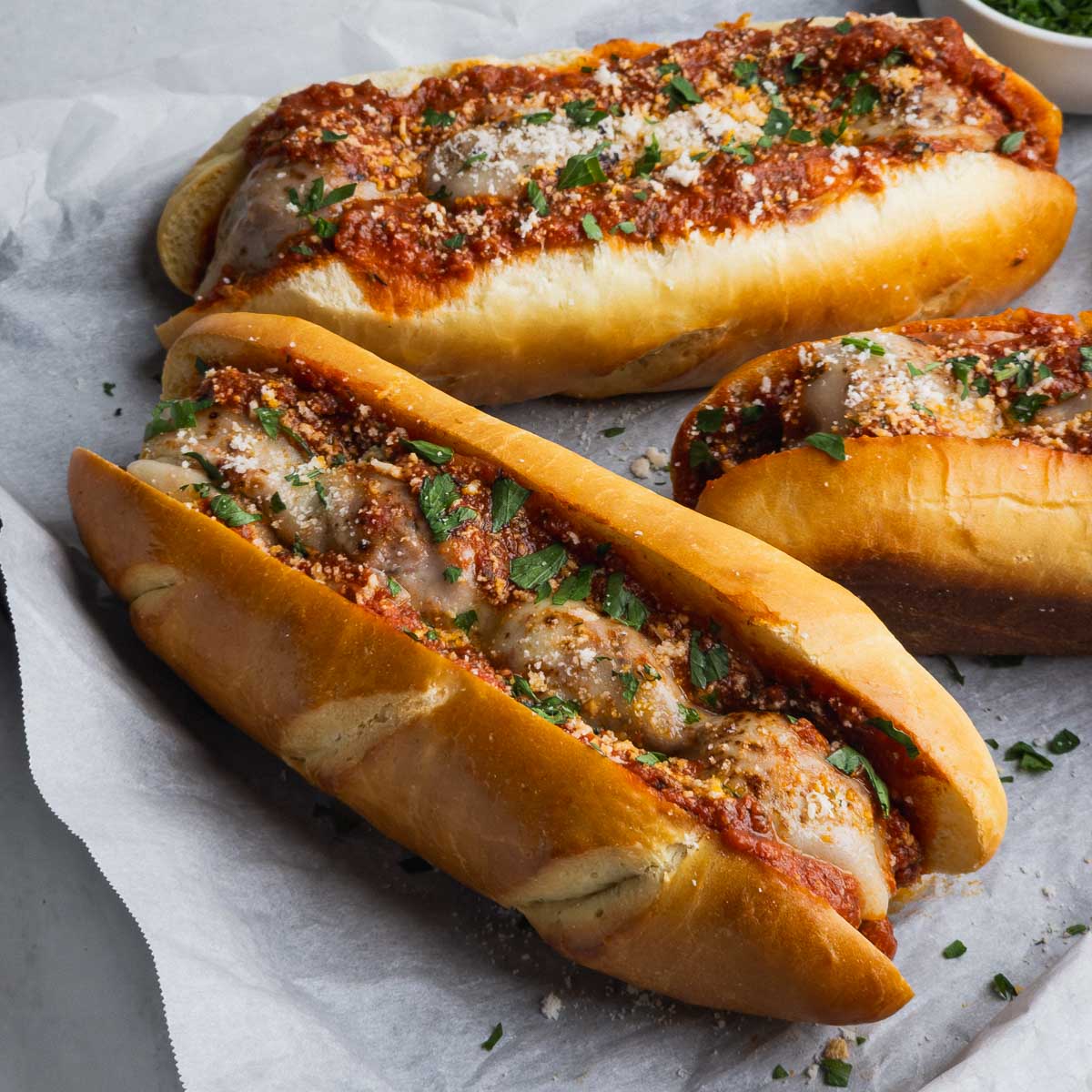 Baked Meatball Sub Sandwiches