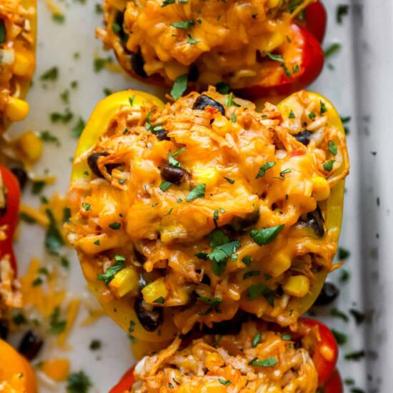 CHEESY Chicken Stuffed Peppers