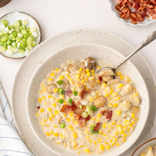 Corn Chowder with Crispy Bacon