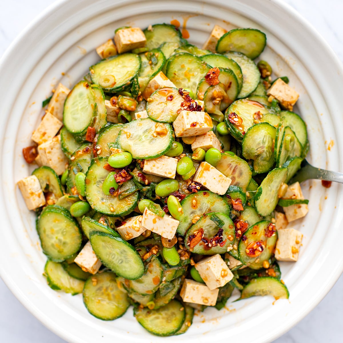 Asian Cucumber Tofu Salad
