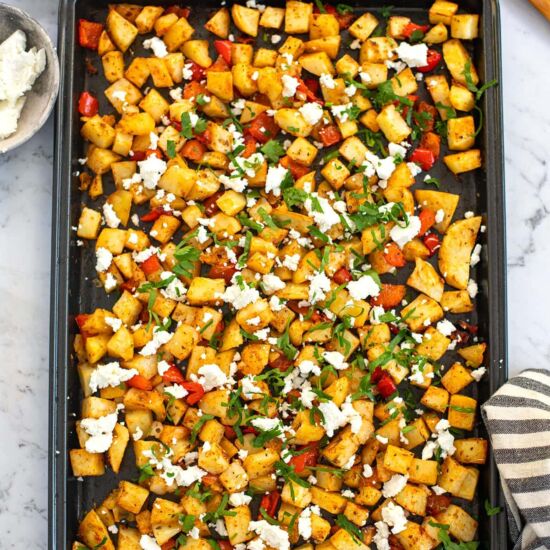 Greek Roasted Potatoes With Peppers